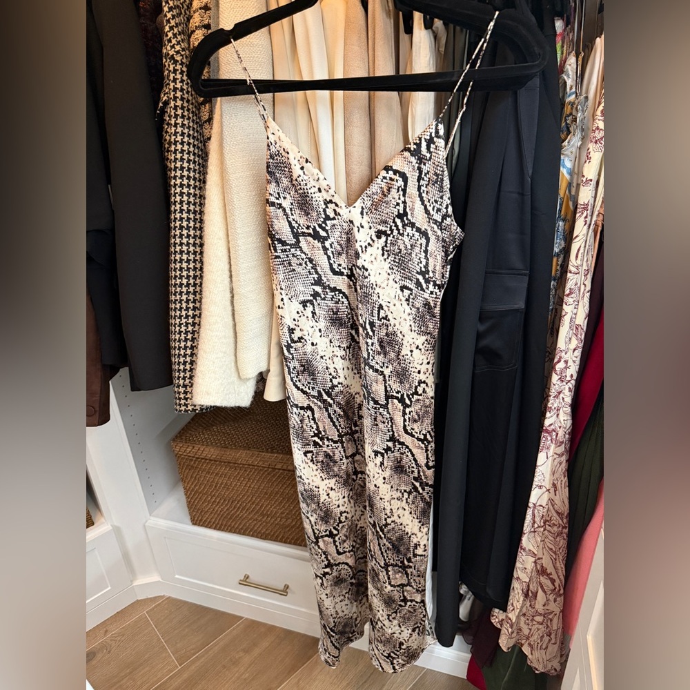 CAMI NYC Snake Print Midi Dress